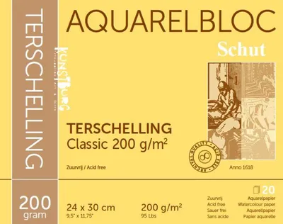 Image de Papier aquarelle Schut Terschelling 24 x 30 cm, 200 g, 20 feuilles, pour la peinture