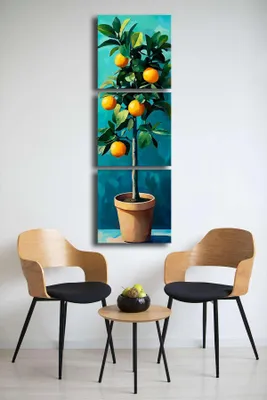 Produktbild von Wallity, 3P4545BSRC-004, Dekoratives Leinwandgemälde (3-teilig), Mehrfarbig, Leinwand, 45 x 141 cm