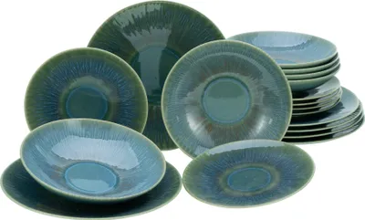 Produktbild von CreaTable, 10688, Sea Breeze Green, Tellerset 18-tlg, Steinzeug