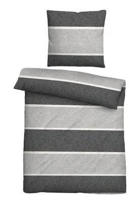 Produktbild von Biberna Melange Flanell-Wendebettwäsche 0840506-017 Größe 155x220 cm, sturmgrau