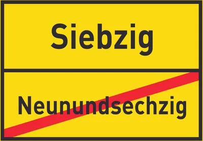 Produktbild von Siebzig Neunundsechzig Schild Ortsschild A2 Rückseite selbstklebend