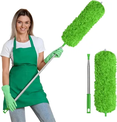 Image de Plumeau télescopique microfibre inox extra long 242 cm vert