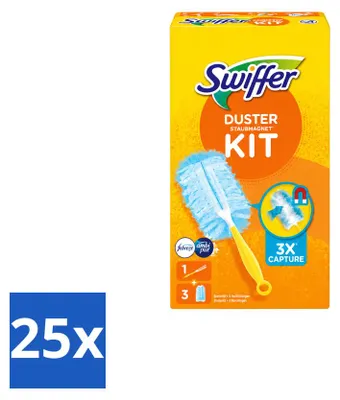 Produktbild von 25 x Swiffer Duster Starterkit mit 3 Febreze-Nachfüllern - Vorteilspackung - 25 Stücke