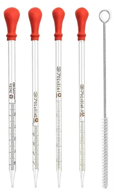 Productafbeelding van Gegradueerde glazen pipet met reinigingsborstel voor laboratoria en handwerk