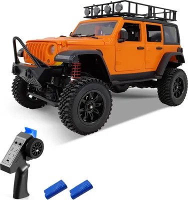 Produktbild von Ferngesteuertes Auto, Massstab 1:12, Allradantrieb, 2,4 G ferngesteuerter Raupen-Gelaendewagen mit Lichtern fuer Kinder und Erwachsene, mit 2 Batterien