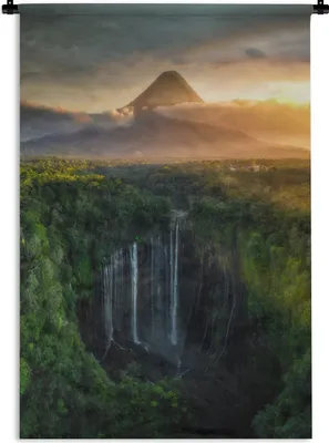 Produktbild von MuchoWow® Wandteppich Wandbehang Tumpak Sewu Wasserfall in Indonesien 60x90 cm Tapisserie Dekoration Wandtuch - Foto-Teppich - Abwaschbar