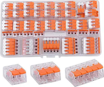 Produktbild von 75 Stück Kabelverbinder, Kabelklemmen Elektro, Verbindungsklemmen Klemme mit Betätigungshebel, 4mm² Leiter Klemme Lüsterklemmen Verbindungsklemme