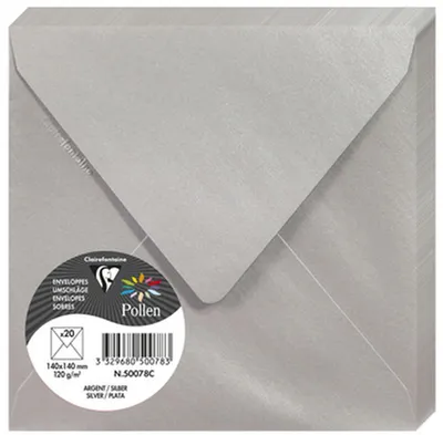 Zdjęcie produktu dla Koperta Pollen by Clairefontaine 140 mm, srebrna