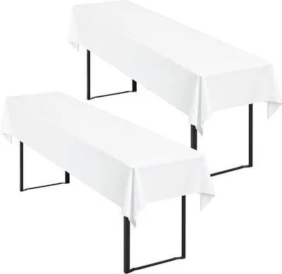 Obrázek produktu pro Bílé obdélníkové ubrusy, 250 × 100 cm, lze prát, polyester