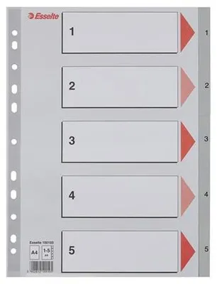 Obrázok produktu pre Esselte 100103, Číselný zápisník, Polypropylén (PP), Šedá, Portrét, A4, 0.12 mm
