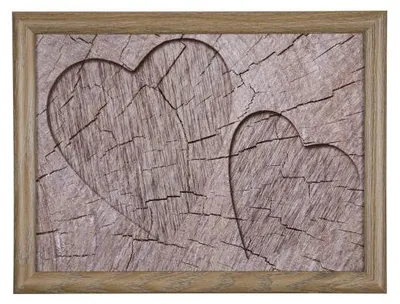 Immagine prodotto di Vassoio per inginocchiatoio tronco d'albero 2 cuori grigio