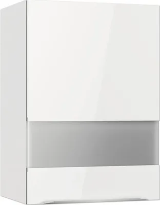 Produktbild von Optifit Hängeschrank mit Glastür Arvid986 BxTxH 50 x 34,9 x 70,4 cm weiß glänzend zerlegt Anschlag reversibel KFAV OGMH5