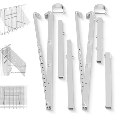 Produktbild von Balkonkraftwerk Halterung für Balkongeländer, 15°–45° verstellbares PV Montageset aus Aluminium für 400–600 W Solarmodule