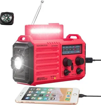 Immagine prodotto di Radio a batteria per le emergenze - Funziona con batterie AAA - AM/FM - Facile da trasportare - Torcia elettrica - Pulsante di chiamata di emergenza - Radio di emergenza - Radio di emergenza ad energia solare - Kit di emergenza