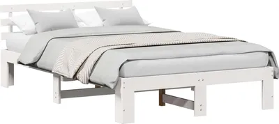 Obrázok produktu pre Rám postele Biela 120 x 190 cm Masívne borovicové drevo