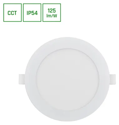 Imagen del producto de DURE 3 focos empotrables LED, diámetro 125 mm, para baño, 12W, regulables en temperatura de color, IP54