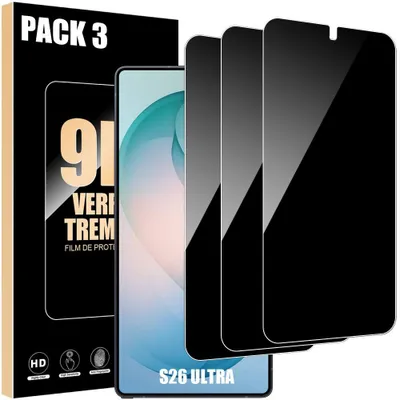 Image de 3 Vitre Verre Trempé pour Samsung Galaxy S26 Ultra, Protection d'écran Anti-Espion Anti-Rayures