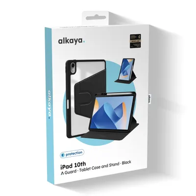 Productafbeelding van Alkaya Lucid 360 iPad-hoes, iPad 10e generatie, zwart