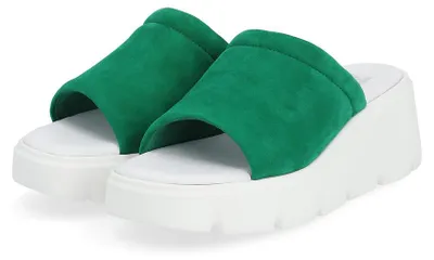 Produktbild von Rieker Damen Echtleder Pantolette grün, Damen:41 EU