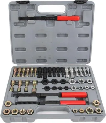 Produktbild von Metrische Draadreinigerset 49-delig für Autos - Herstelset mit Draadjagergereedschap - Ideal für Automonteurs