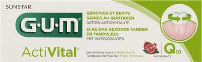 Obrázek produktu pro GUM ActiVital, Zubn pasta proti plaku, 75 g, 75 ml, Pasta, Bisabolol, Zzvor, Plast