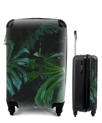 Produktbild von MuchoWow® Koffer Handgepäck Trolley Rollkoffer Kleine Reisekoffer mit 4 Rollen - Dschungel - Grün - Blätter - Cabin Size < 55x40x23 cm & 55x40x20 cm - Fotokoffer - Kabinenkoffer - Boardgepäck - Reise-Box - Reisekoffer - Reisegepäck - Koffer mit Bild - Trolley für Kinder