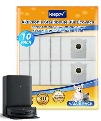 10 Staubsaugerbeutel für Ecovacs DEEBOT T50/T30C Omni