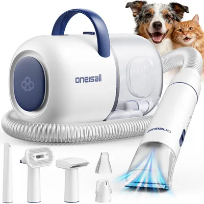 Hundeschermaschine mit Staubsauger, 15000 Pa, leise, 6-teilig