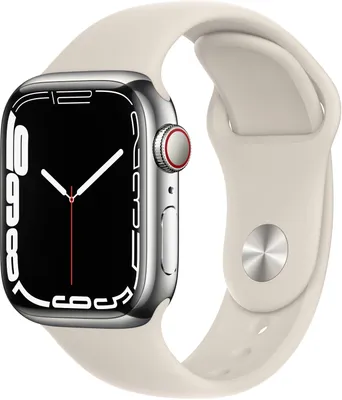 Produktbild von Apple Watch 7 4G 45mm Edelst. silber/Sport beige