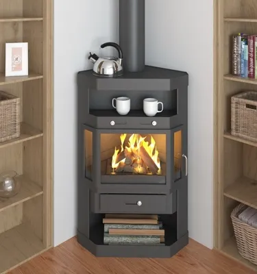 Produktbild von Eck-Kaminofen Victoria Panama, schwarz, dauerbrandfähig – 9kW