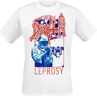 Produktbild von Death T-Shirt Herren Leprosy Posterized weiß Band-Merch, Bands 100% Baumwolle XXL