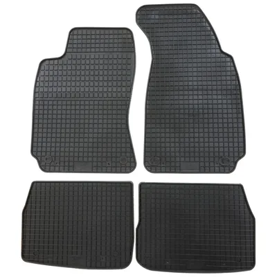 Zdjęcie produktu dla dla Skoda Superb od 03/2002-06/2008 Dopasowane dywaniki gumowe PETEX 4-częściowe czarne dywaniki na każdą pogodę Gumowe dywaniki podłogowe