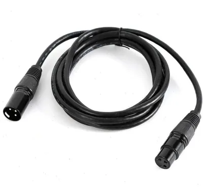 Produktbild von DMX-Kabelset - XLR 3-pol DMX-Kabel - 5er-Set - 1 m - Stecker-Buchse - 110 Ohm - Für Bühnenlicht & LED - Schwarz