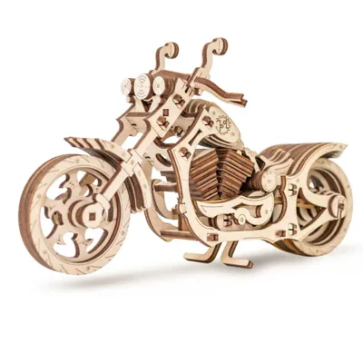 Image de modèle 3D en bois - Moto Cruiser 22 cm.