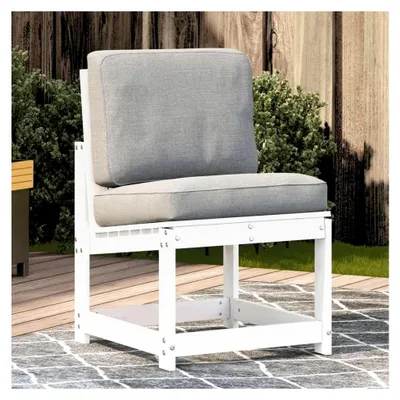 Produktbild von Gartenstuhl Weiß 50,5x55x77 cm aus massivem Kiefernholz, Gartensessel, Campingstuhl, Terrassenstühle, Gartenmöbel, Balkonstühle