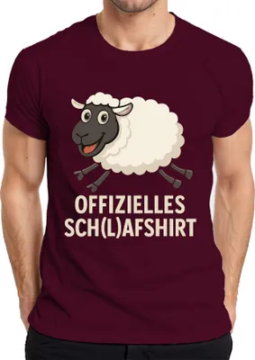 Zdjęcie produktu dla Oficjalna koszulka męska Sch(l)afshirt Śmieszna owca Humor Prezent Śpiąca Impreza, Bordowy, XXL