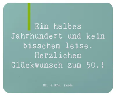 Produktbild von Mr. & Mrs. Panda Mauspad Spruch 50. Geburtstag - Meeresbrise - Geschenk, fünfzigster, gummi, Mousepad, Mouse Pad, laptop, liebevoll, Geburtstagsgeschenk, computer