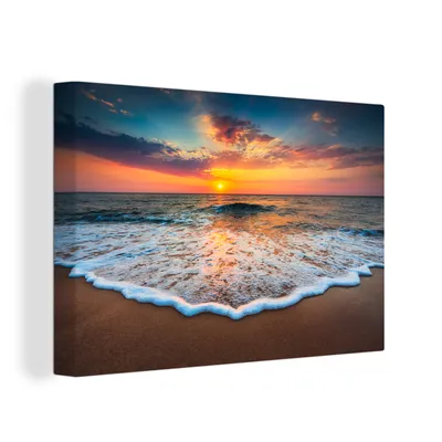 Obrázek produktu pro OneMillionCanvasses® Malba na plátně Nástěnná malba na plátně - Pláž - moře - západ slunce - 150x100cm