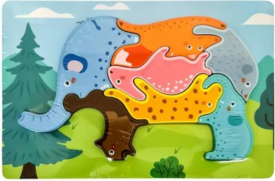 Immagine prodotto di Puzzle di legno animale Elefante
