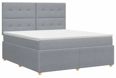 Obrázek produktu pro vidaXL Skříňová postel s matrací světle šedá 180 x 200 cm látka