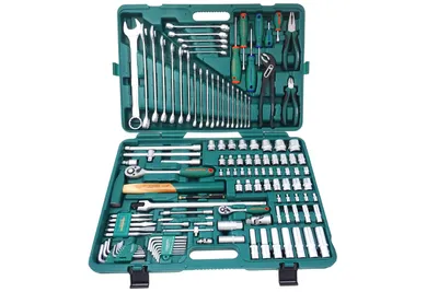 Image de Grand jeu d'outils à main, douilles 1/4" et 1/2" (jeu nu), 127 pcs - JONNESWAY S04H524127S