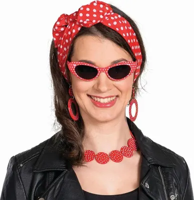 Produktbild von Rubies 50s-Set Punkte rot
