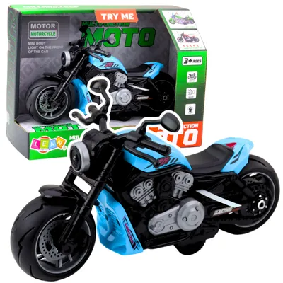 Produktbild von Lean Toys Batteriebetriebenes Spielzeug-Motorrad Lichter Klänge Blau