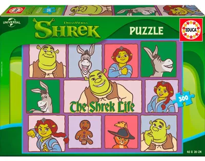 Productafbeelding van Educa Shrek Puzzel, 300 stukjes, meerkleurig. Geschikt voor kinderen, meerkleurig, één maat