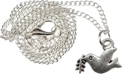 Produktbild von Friedenstaube Flach Kette 45cm Halskette Anhänger Miniblings Weltfrieden Peace