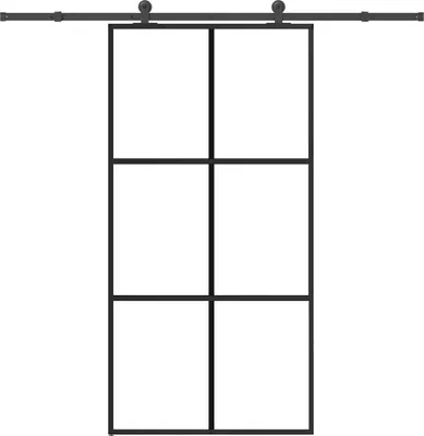 Obrázok produktu pre Posuvné dvere s kovaním 102x205 cm ESG sklo a hliník