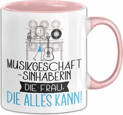 Produktbild von Musikgeschäftsinhaberin Geschenk Tasse Becher Die Frau Die Allen Kann Geschenkidee für eine Musikgeschäftsinhaberin Lustig (Rosa)