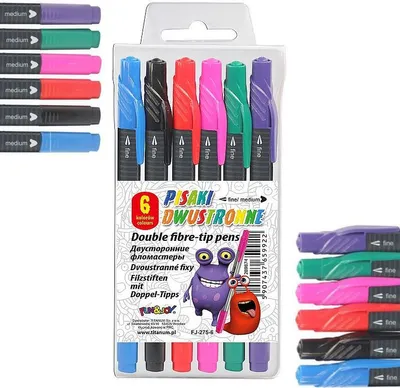 Image de Marqueurs double face 6 couleurs Fun&Joy