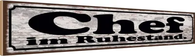 Produktbild von vianmo Holzschild 10x46 cm Chef im Ruhestand