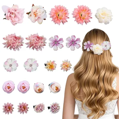 Produktbild von 21 Boho-Haarspangen mit Blumen – Perfekt für Partys und Hochzeiten